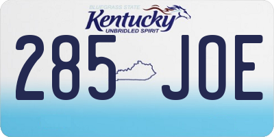 KY license plate 285JOE