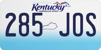 KY license plate 285JOS