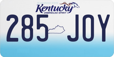 KY license plate 285JOY