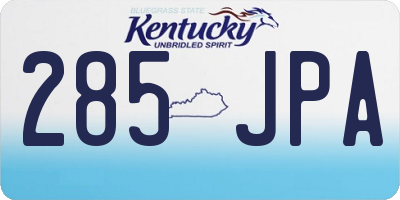 KY license plate 285JPA