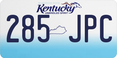 KY license plate 285JPC