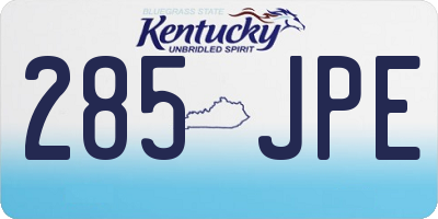 KY license plate 285JPE