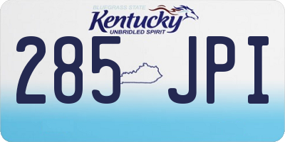 KY license plate 285JPI