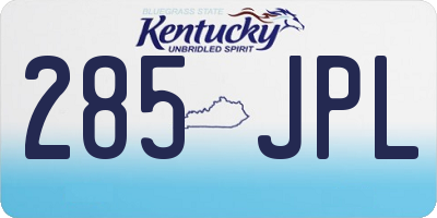 KY license plate 285JPL