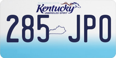 KY license plate 285JPO