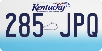 KY license plate 285JPQ
