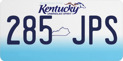 KY license plate 285JPS