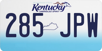 KY license plate 285JPW
