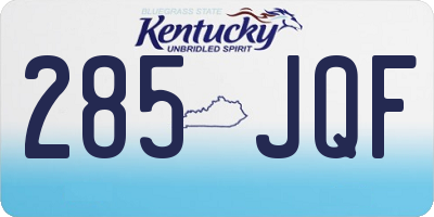 KY license plate 285JQF
