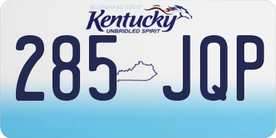 KY license plate 285JQP