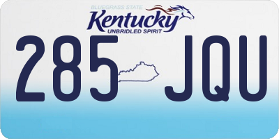 KY license plate 285JQU