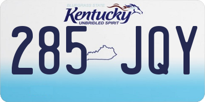 KY license plate 285JQY