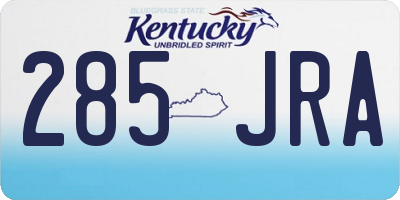 KY license plate 285JRA