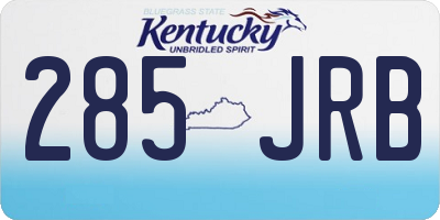 KY license plate 285JRB