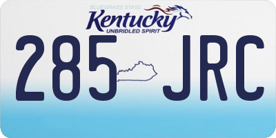 KY license plate 285JRC