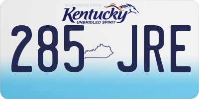 KY license plate 285JRE