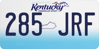 KY license plate 285JRF