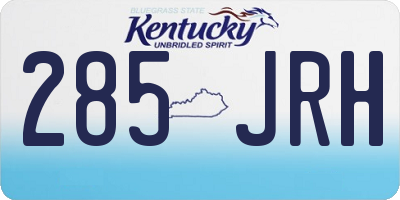 KY license plate 285JRH
