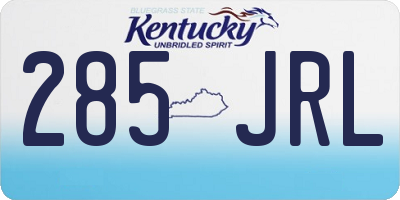 KY license plate 285JRL