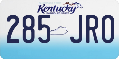 KY license plate 285JRO