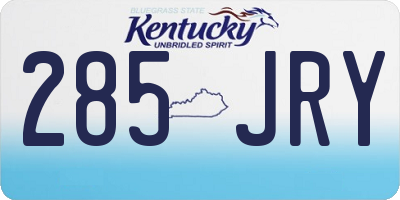 KY license plate 285JRY