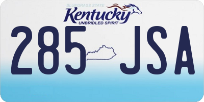 KY license plate 285JSA