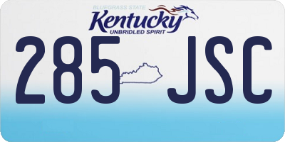 KY license plate 285JSC