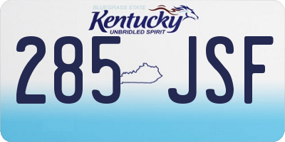 KY license plate 285JSF