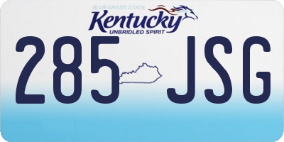 KY license plate 285JSG