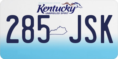 KY license plate 285JSK
