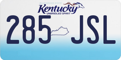 KY license plate 285JSL