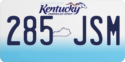 KY license plate 285JSM