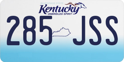 KY license plate 285JSS