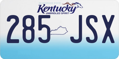 KY license plate 285JSX