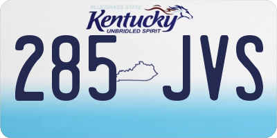 KY license plate 285JVS