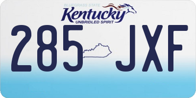 KY license plate 285JXF