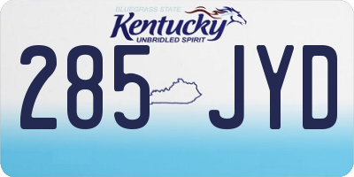 KY license plate 285JYD