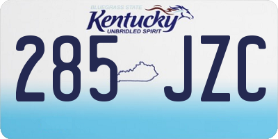 KY license plate 285JZC