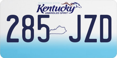 KY license plate 285JZD