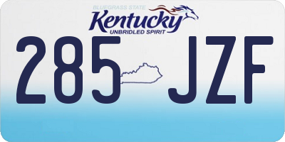 KY license plate 285JZF