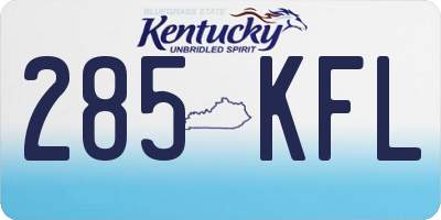 KY license plate 285KFL