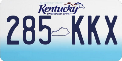 KY license plate 285KKX