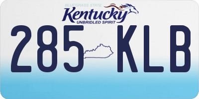 KY license plate 285KLB