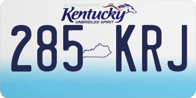 KY license plate 285KRJ