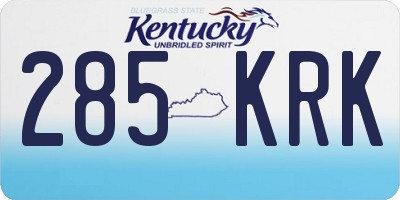 KY license plate 285KRK