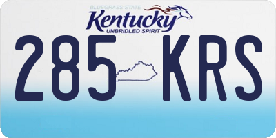 KY license plate 285KRS
