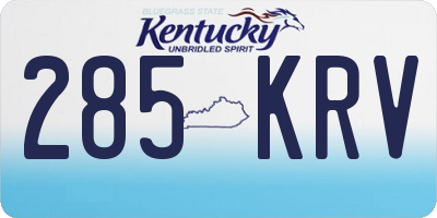 KY license plate 285KRV