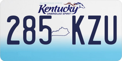 KY license plate 285KZU