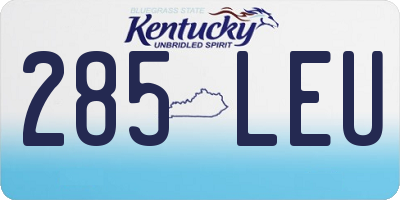 KY license plate 285LEU