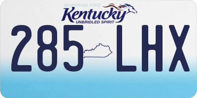 KY license plate 285LHX